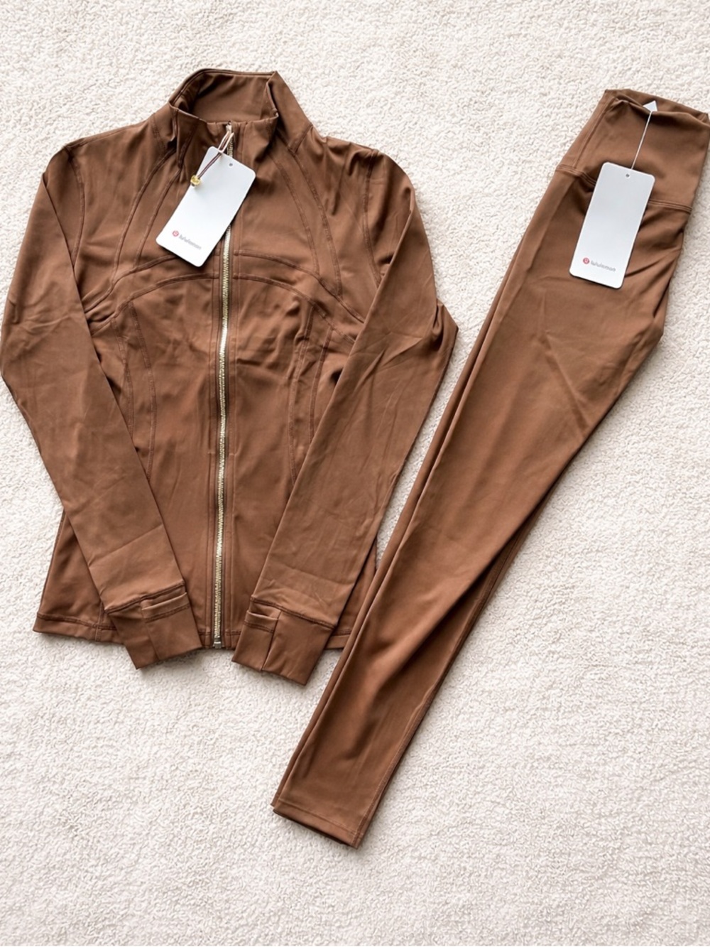 Lululemon Brown Define Jacket & Align Leggings Set Size 6 NWT